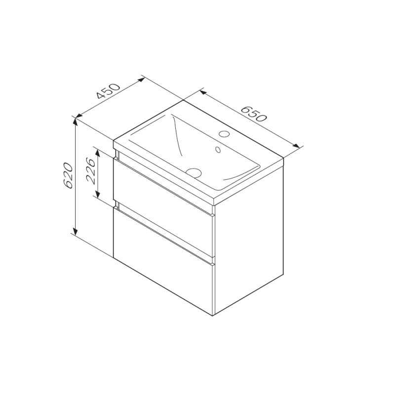 Тумба под раковину AM.PM X-Joy 65 M85AFHX0652BM подвесная Черная матовая