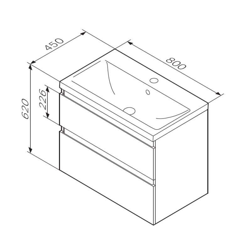 Тумба под раковину AM.PM X-Joy 80 M85AFHX0802BM подвесная Черная матовая