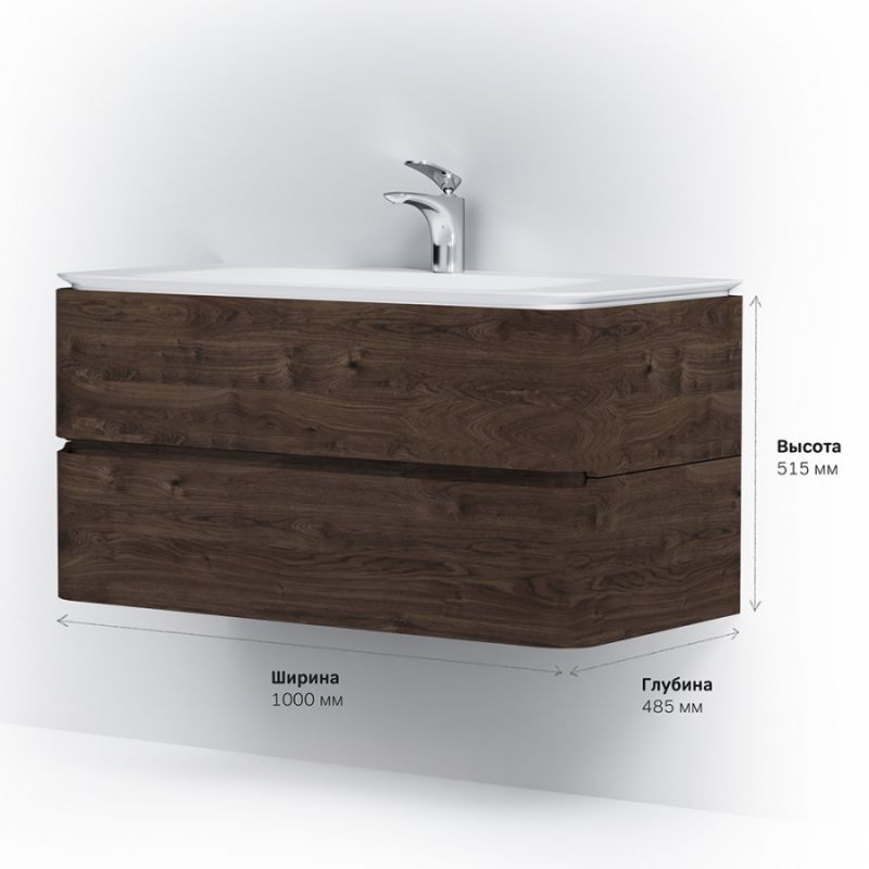 Тумба под раковину AM.PM Sensation 100 M30FHX1002TF подвесная Табачный дуб