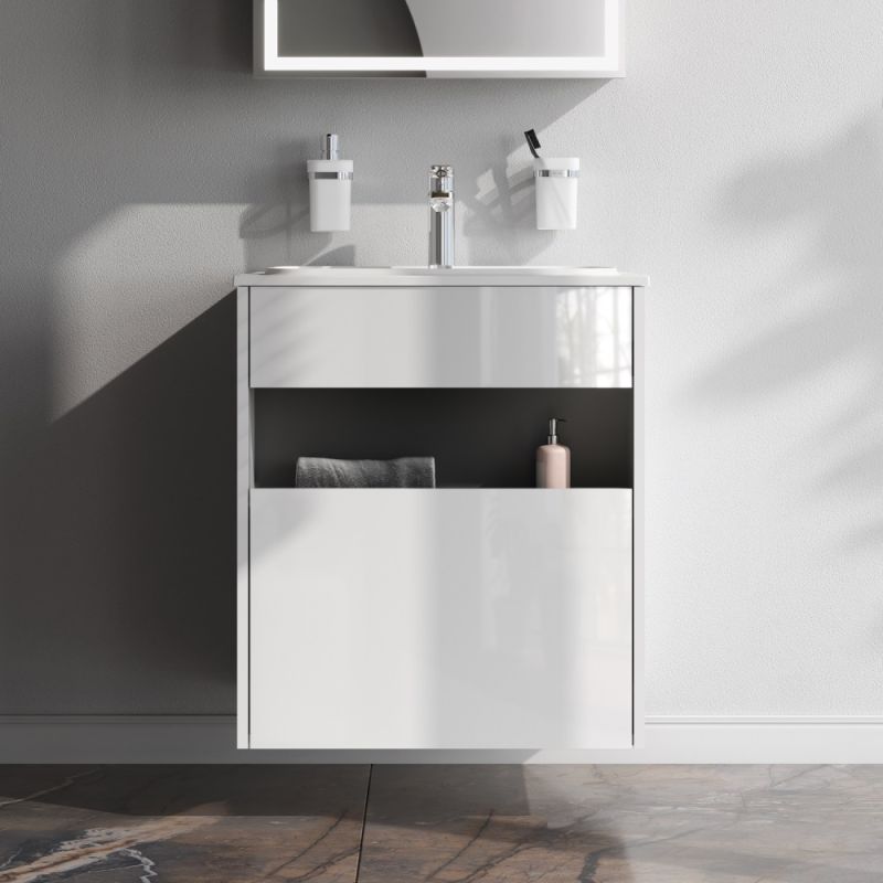 Тумба под раковину AM.PM Func 60 M8FFUX0601WG подвесная Белая глянцевая