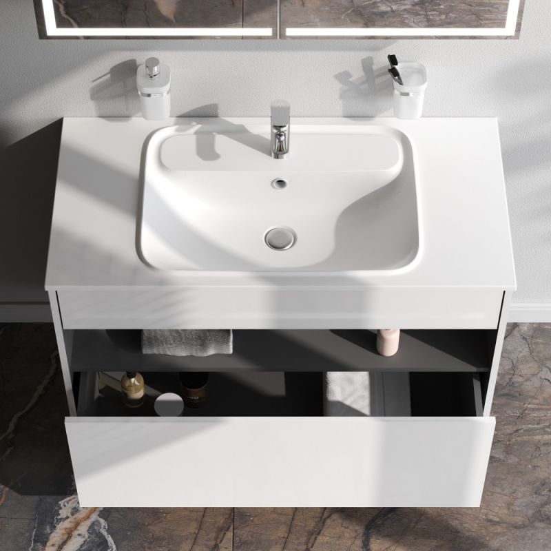 Тумба под раковину AM.PM Func 100 M8FFUX1001WG подвесная Белая глянцевая