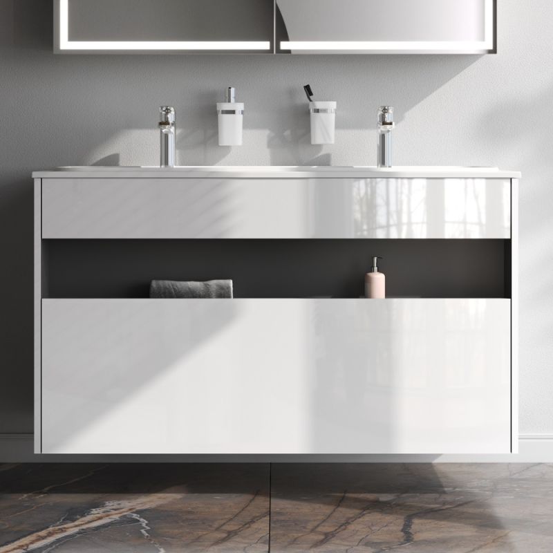 Тумба под раковину AM.PM Func 120 M8FFUX1201WG подвесная Белая глянцевая