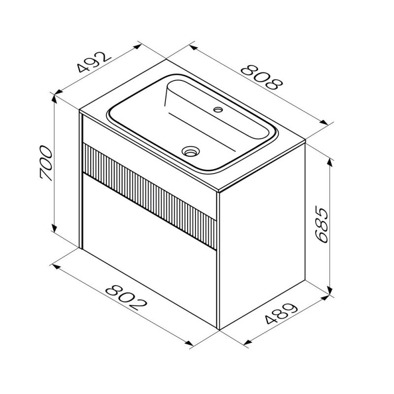 Тумба под раковину AM.PM Func 80 M8FFUX0802WM подвесная Белая матовая