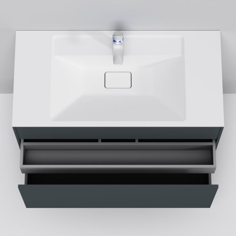 Тумба под раковину AM.PM Inspire V2.0 100 M50AFHX1003GM подвесная Графит матовая
