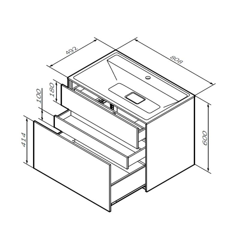 Тумба под раковину AM.PM Inspire V2.0 80 M50AFHX0803EGM подвесная Серая матовая