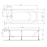 Акриловая ванна AM.PM X-Joy 170х75 W94A-170-075W-A без гидромассажа