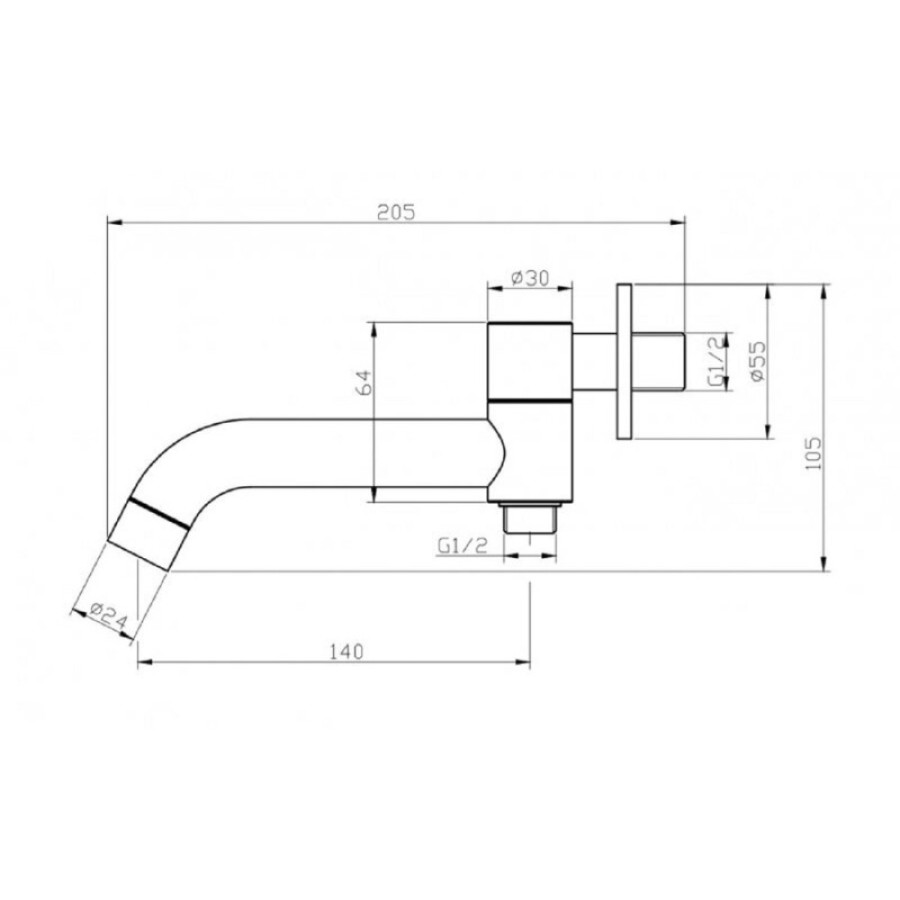 Излив для ванны BelBagno Ancona ANCONA-BCA-CRM, с дивертором для душа, хром