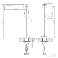 Смеситель для раковины BelBagno Ancona ANCONA-LMC2-CRM, цвет хром