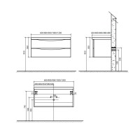 Тумба под раковину BelBagno ANCONA-N-1000-2C-SO-BL, цвет Bianco Lucido