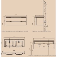Тумба под раковину Belbagno Ancona-N-1200-2C-SO-2-RW, 120 см, подвесная, коричневый