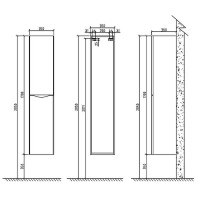 Пенал BelBagno Ancona-N-1700-2A-SC-WO-L, 35 см, подвесной, rovere bianco, левосторонний