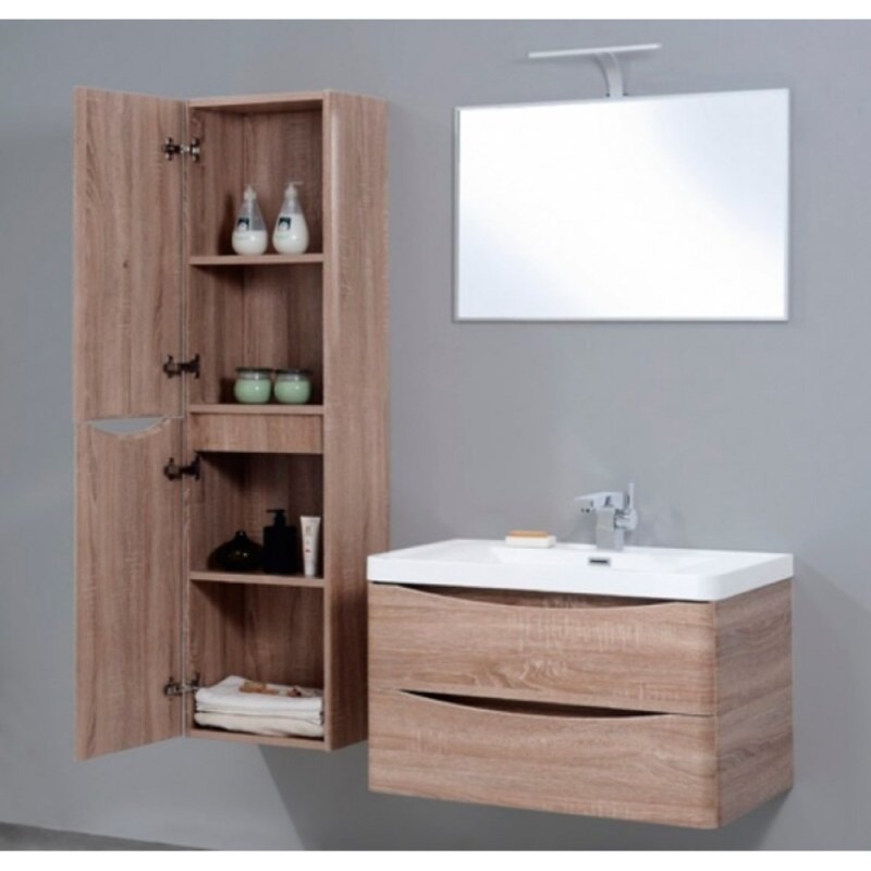 Пенал BelBagno Ancona-N-1700-2A-SC-WO-L, 35 см, подвесной, rovere bianco, левосторонний