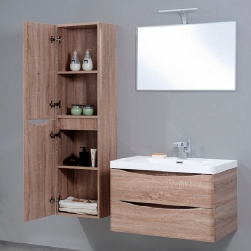 Пенал BelBagno Ancona-N-1700-2A-SC-WO-R, 35 см, подвесной, rovere bianco, правосторонний