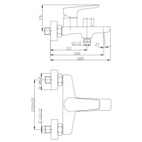 Смеситель для ванны и душа BelBagno Ancona ANCONA-VAS-CRM, хром