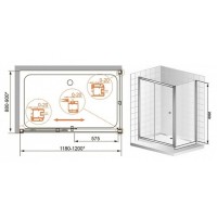 Душевой уголок Cezares Anima-W-AH-1-120/90-P-Cr, 120 x 90 см, стекло Punto, профиль хром