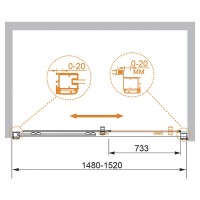 Душевая дверь Cezares Anima 150 см, стекло прозрачное, профиль хром, ANIMA-W-BF-1-150-C-Cr