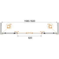 Душевая дверь Cezares Anima160 см, стекло прозрачное, профиль хром, ANIMA-W-BF-2-160-C-Cr
