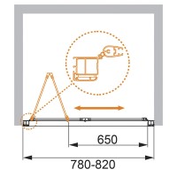 Душевая дверь Cezares 80 см, стекло рифленое, профиль хром, ANIMA-W-BS-80-P-Cr