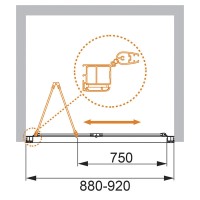 Душевая дверь Cezares 90 см, стекло рифленое, профиль хром, ANIMA-W-BS-90-P-Cr