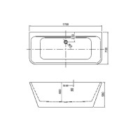 Ванна акриловая Aquatek Тера 170 x 78 см, цвет белый глянцевый, AQ-128778Wt