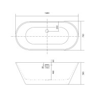 Ванна акриловая Aquatek Хорса 168 x 76 см, цвет белый глянцевый, AQ-5776
