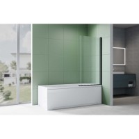 Шторка на ванну Aquatek AQ.BS.080.2BL, 80 см, стекло рифленое, профиль черный матовый