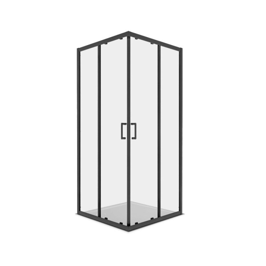 Душевой уголок Aquatek AQ.KV.100.1BL, 100 x 100 см, стекло прозрачное, профиль черный матовый