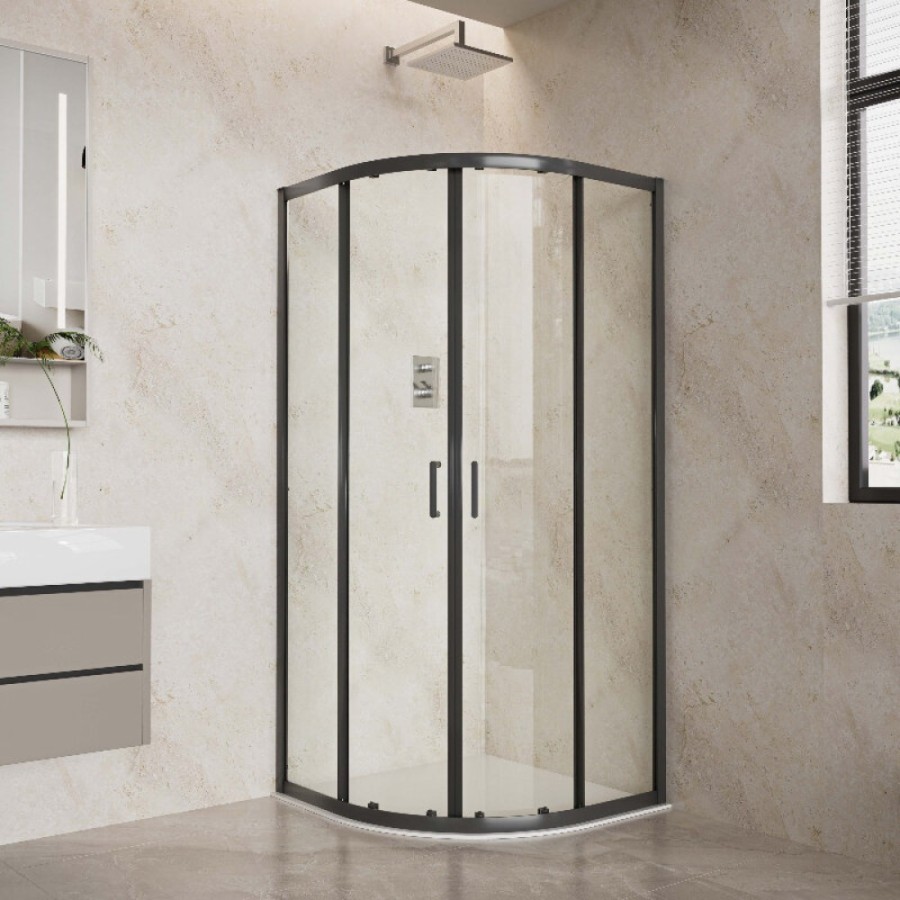 Душевой уголок Aquatek AQ.RO.090.1BL, 90 x 90 см, стекло прозрачное, профиль черный матовый