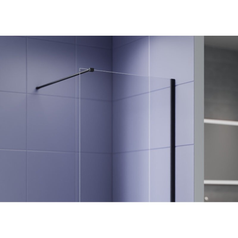 Душевая стенка Aquatek Walk in AQ.WI.090.1BL, 90 см, стекло прозрачное, профиль черный матовый
