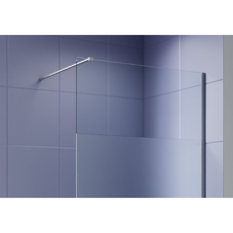 Душевая стенка Aquatek Walk in AQ.WI.090.3CH, 90 см, стекло матовая полоса, профиль хром