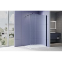 Душевая стенка Aquatek Walk in AQ.WI.100.2BL, 100 см, стекло рифленое, профиль черный матовый