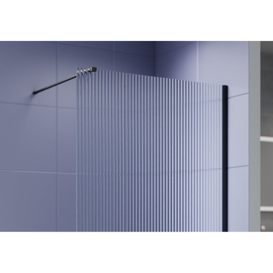 Душевая стенка Aquatek Walk in AQ.WI.120.2BL, 120 см, стекло рифленое, профиль черный матовый
