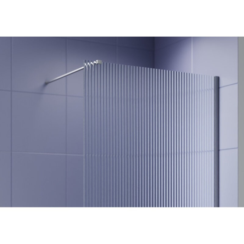 Душевая стенка Aquatek Walk in AQ.WI.120.2GM, 120 см, стекло рифленое, профиль вороненая сталь, gunmetal
