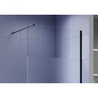 Душевая стенка Aquatek Walk in AQ.WI.120.3BL, 120 см, стекло матовая полоса, профиль черный матовый