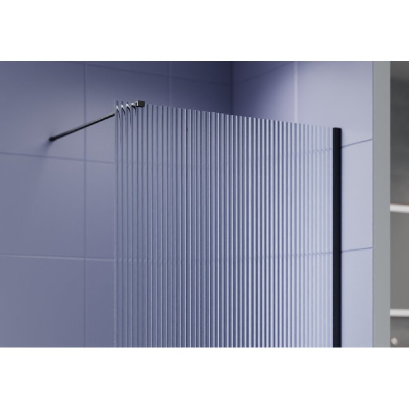 Душевая стенка Aquatek Walk in AQ.WI.140.2BL, 140 см, стекло рифленое, профиль черный матовый