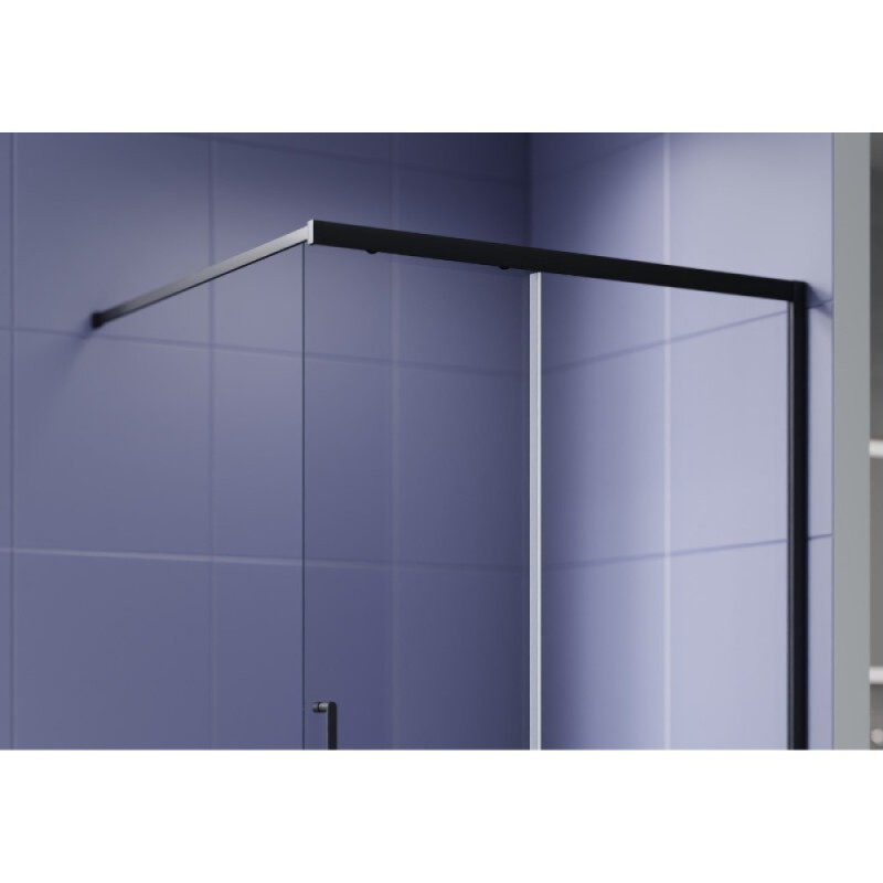 Душевая стенка Aquatek Walk in AQ.WISL.120.1BL, 120 см, стекло прозрачное, профиль черный матовый