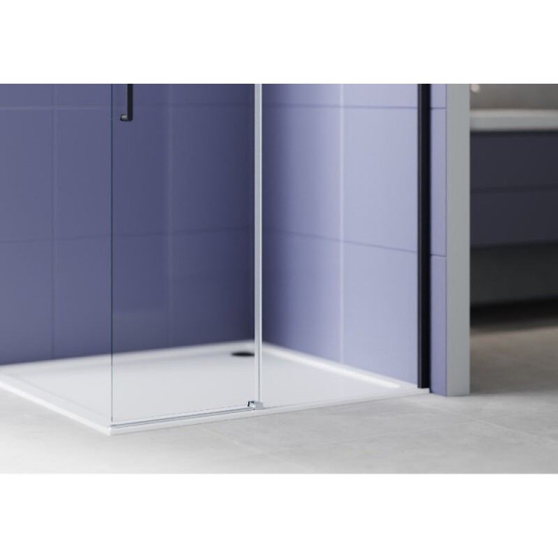 Душевая стенка Aquatek Walk in AQ.WISL.120.1BL, 120 см, стекло прозрачное, профиль черный матовый