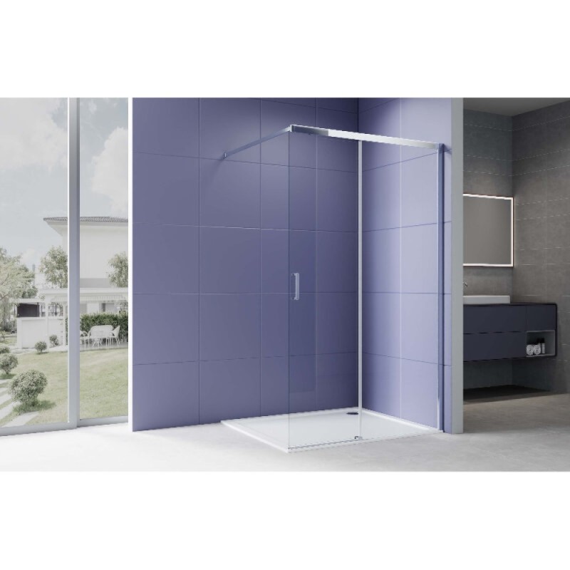 Душевая стенка Aquatek Walk in AQ.WISL.120.1CH, 120 см, стекло прозрачное, профиль хром