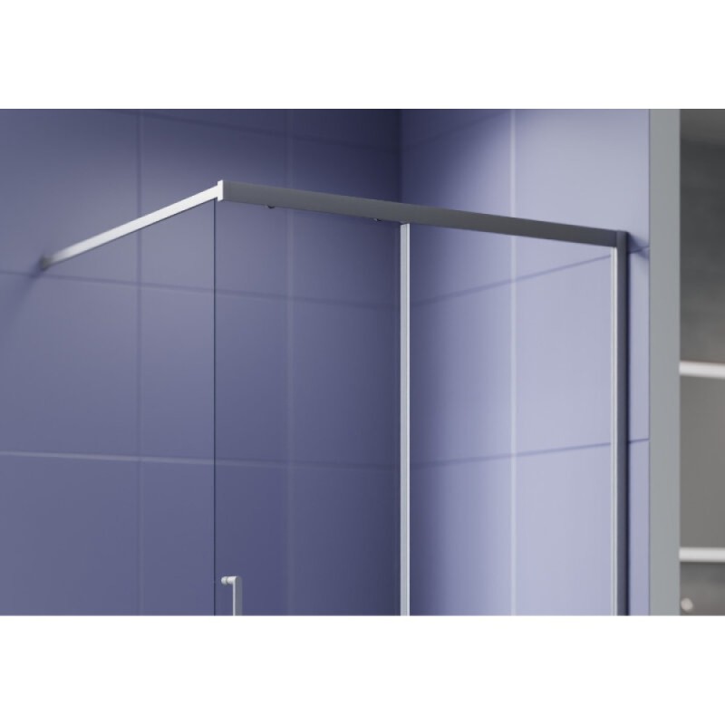 Душевая стенка Aquatek Walk in AQ.WISL.120.1GM, 120 см, стекло прозрачное, профиль вороненая сталь, gunmetal