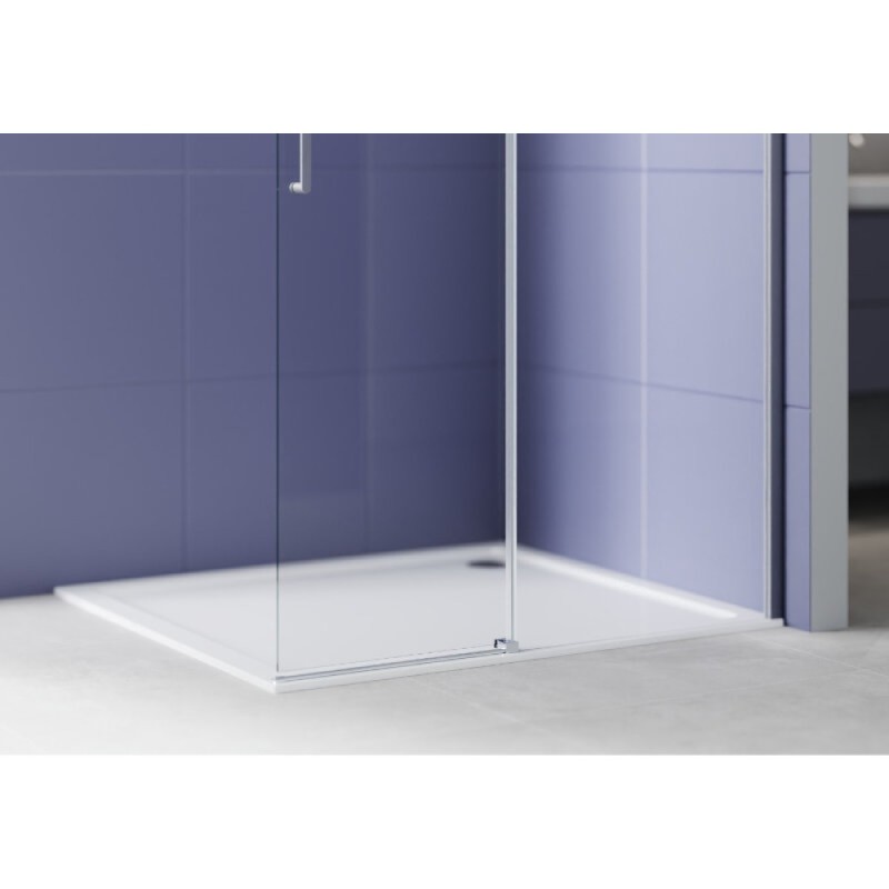 Душевая стенка Aquatek Walk in AQ.WISL.120.1GM, 120 см, стекло прозрачное, профиль вороненая сталь, gunmetal