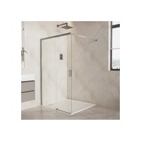 Душевая стенка Aquatek Walk in AQ.WISL.120.1GM, 120 см, стекло прозрачное, профиль вороненая сталь, gunmetal
