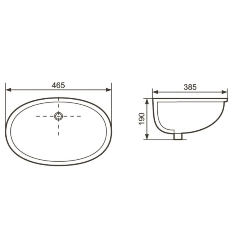 Раковина Aquatek 46,5 х 38,5 см, врезная снизу, белая, AQ0181-00