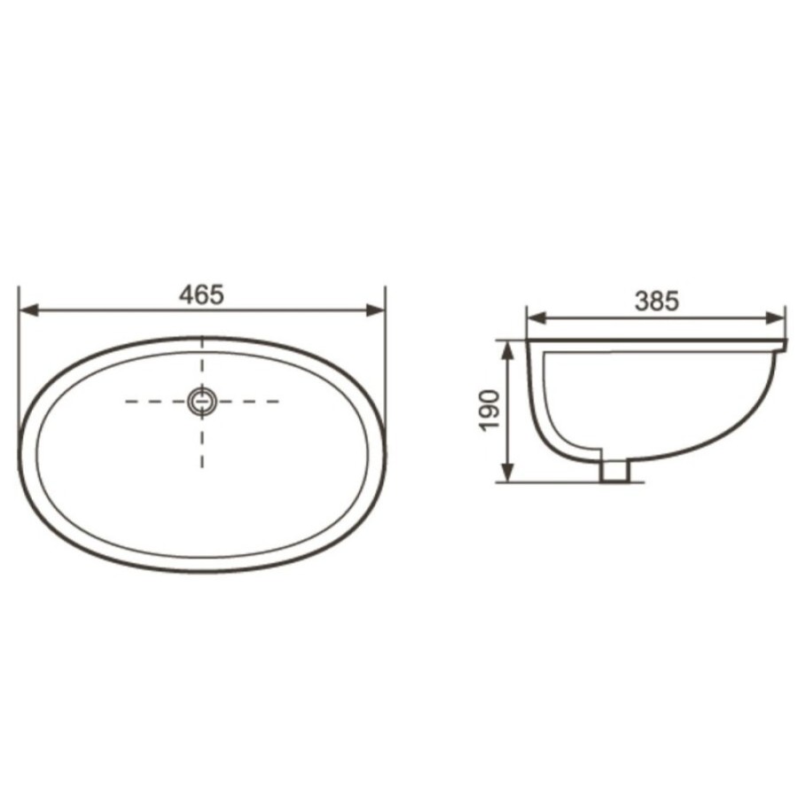 Раковина Aquatek 46,5 х 38,5 см, врезная снизу, белая, AQ0181-00