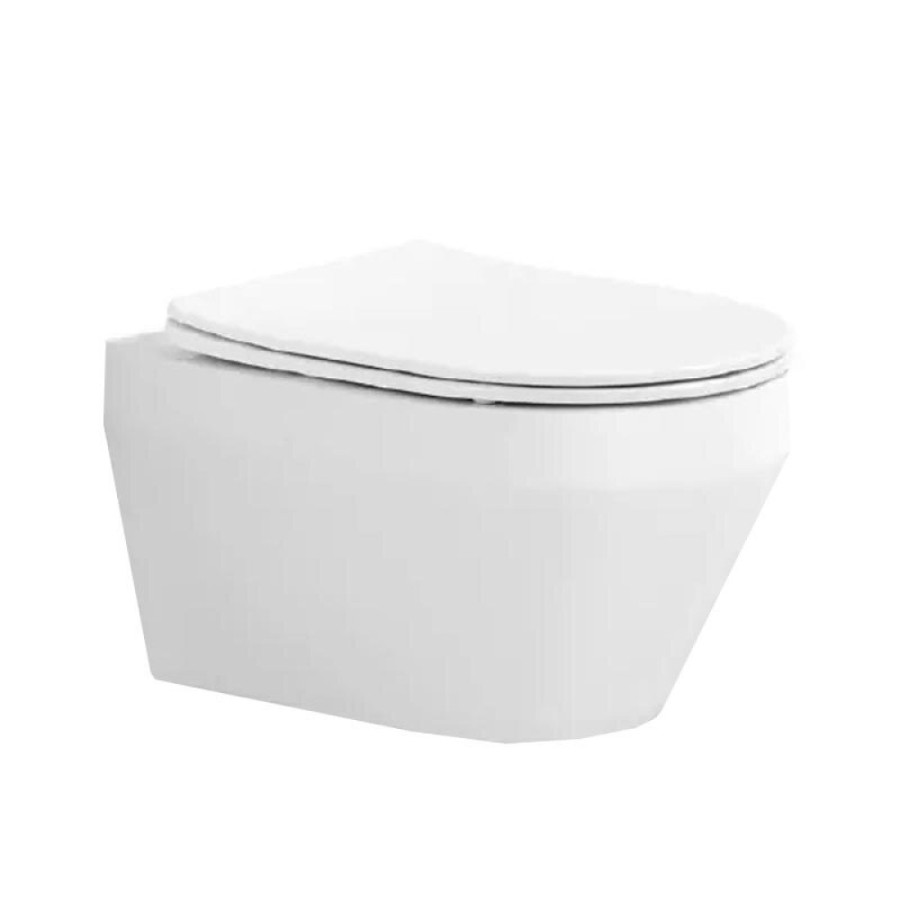 Унитаз Aquatek Лея подвесной безободковый, с тонким сиденьем soft close, белый, AQ1199-00