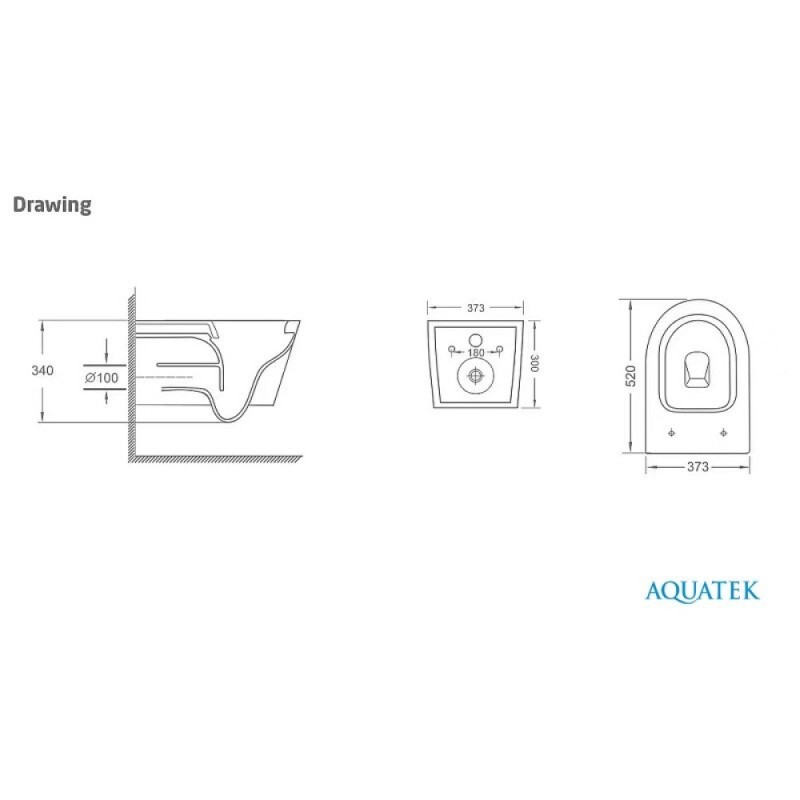 Унитаз подвесной Aquatek Сириус AQ1582T-00, безободковый, сиденье микролифт, белый