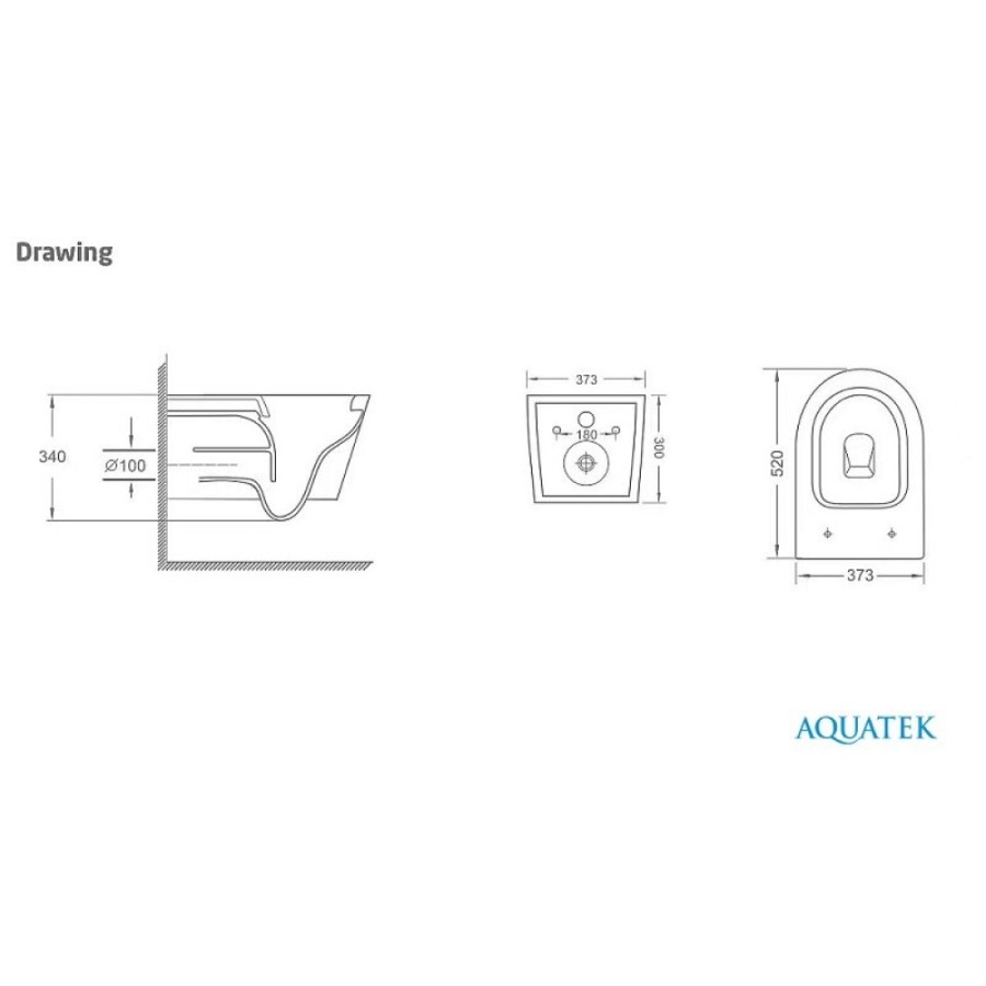 Унитаз подвесной Aquatek Сириус AQ1582T-00, безободковый, сиденье микролифт, белый