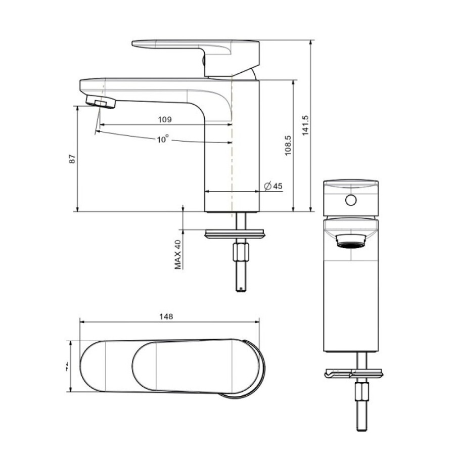 Смеситель для раковины Aquatek Ника, AQ1810CR, хром