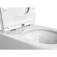 Подвесной унитаз Aquatek Вега AQ1904T-00, безободковый, сиденье микролифт, смыв Торнадо, белый