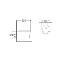 Подвесной безободковый унитаз Aquatek Вега AQ1905-MB, крышка микролифт, тонкая, черный матовый