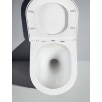 Подвесной унитаз Aquatek Либерти AQ1999T-00, безободковый, смыв Торнадо, сиденье микролифт, белый